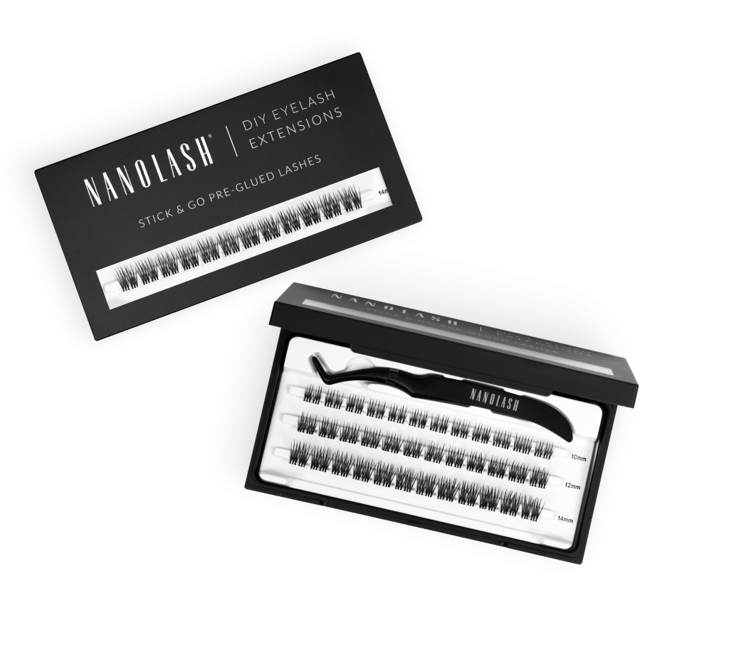 pestanas en racimo con preadhesivo nanolash